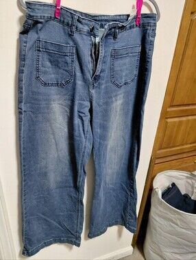 Women's Blue Wide-Leg Jeans